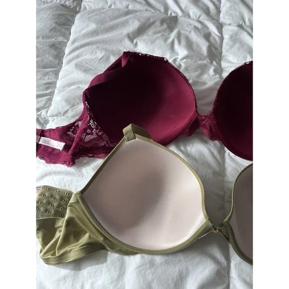 NWOT Lot Of Two Victorias Secret Bras 38DDD Lace Very Sexy Low Cut Dream Angels - Picture 7 of 8